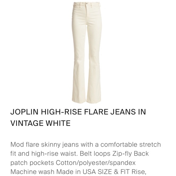L'Agence Solana High Rise Flare Petal Bell Bottom Jeans Sz 25 Vintage White NWT - Picture 10 of 10